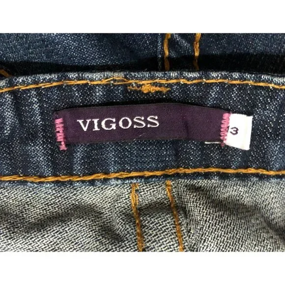 Vigoss Boot Cut Womens Size 33x32 Dark Wash Thick Stitch Blue Jeans - Picture 5 of 10